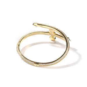 Hip Hop 18K oro ghiacciato braccialetti incrociati ortodossi personalizzato spada di giustizia bracciale incrociato per uomo donna gioielli - Product Image 3