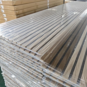 แผ่นผนังไม้โอ๊คตกแต่งแบบอะคูสติก แผ่นไม้เอ็มดีเอฟแบบมีร่องซับเสียง - Product Image 4