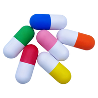 Balle anti-stress personnalisée en forme de pilule avec logo, en mousse PU, pour cadeaux promotionnels médicaux et pharmaceutiques