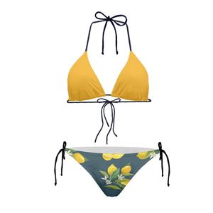 Sıcak seksi Bikini genç kız mayo çiçek desenli tasarım 2 parça Set özel Bikini kadınlar yaz plaj mayo mayo - Product Image 2
