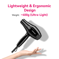 Sèche-cheveux professionnel FirePhoenix 8101X à moteur sans balais haute vitesse 2400W 23000RPM, contrôle des frisottis ionique négatif, pour salon et usage domestique