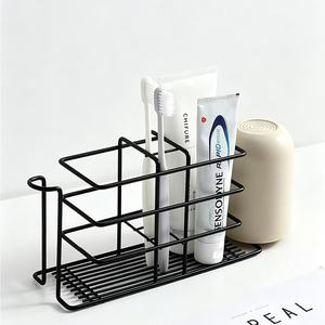Vega BK-YSJ Hole-free <b>Wall</b>-mounted Metal Non-folding Bathroom Storage Rack Eco-friendly Punch-free Organizer Rack <b>for</b> <b>Toothbrush</b> - Product Image 5