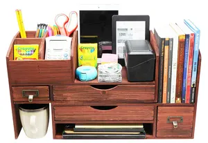 Деревянный шкаф для хранения с выдвижными ящиками, органайзер для столешницы, многофункциональный ящик для хранения ювелирных изделий, для домашнего офиса