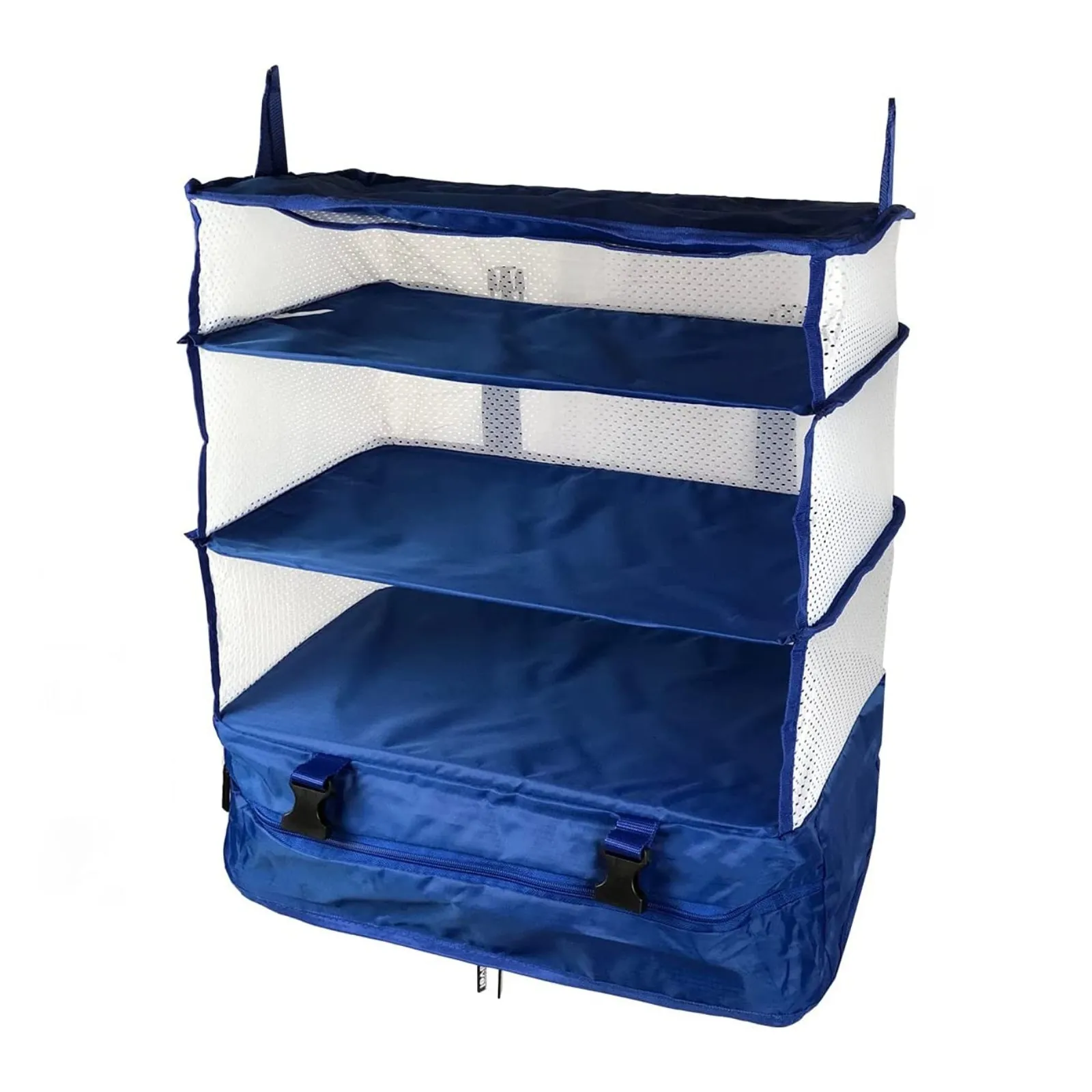 Organisateur de bagages de voyage et sac de rangement avec étagères suspendues et boîte de rangement de linge pour valise