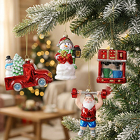 LANTINGXU Ornements de Noël personnalisés en forme de voiture avec arbre et Père Noël, décorations de Noël de qualité pour suspendre à l'arbre