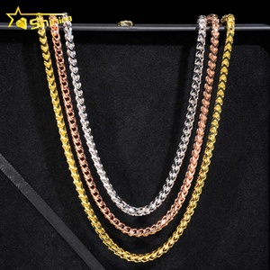 Đồ trang sức thời trang 14K mạ vàng Hip hop vòng cổ cadenas bubana de Oro vvs moissanite Franco chuỗi Cuban liên kết - Product Image 1