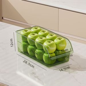 Refrigerator Special <b>Plastic</b> Food Grade Household <b>Drawer</b> Type Kitchen Egg <b>Storage</b> Box Transparent Draining Fresh-Keeping - Product Image 4