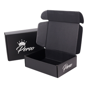 Boîte d'emballage en carton ondulé noire personnalisée avec impression <span class=keywords><strong>de</strong></span> logo UV pliable <span class=keywords><strong>à</strong></span> bon prix - Product Image 2