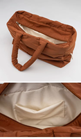 Sac fourre-tout matelassé léger en nylon pour femmes sac à main à fermeture éclair avec deux poignées Fac Direct doublure en polyester utilisation à la plage