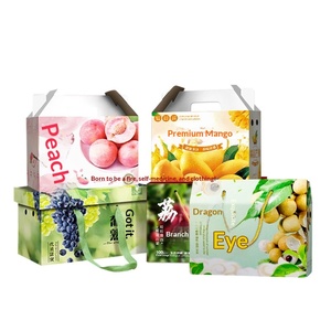 Custom Fruit Gift Boxes for Oranges Apples Tangerines & Lychees with Handles - Product Image 1