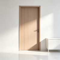 Puerta Interior Moderna Minimalista de Madera Sólida Compuesta con Marco Envolvente, Resistente a la Humedad y a los Arañazos, para Proyectos a Granel