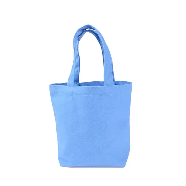 Eco friendly small canvas tote bag blank organic cotton tote bags with custom printed logo