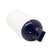 Pare-battage gonflable pour bateau/yacht, PVC durable, résistant aux UV, deux couleurs, TG1- 4,5x16 pouces, entièrement noir, avec valve à aiguille