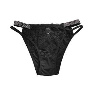 Encaje Nylon Love <span class=keywords><strong>Secret</strong></span> Letter Rhinestone Bragas String Bikini Tanga para mujer - Product Image 3