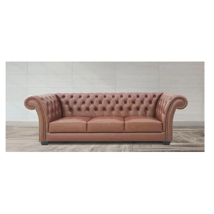 Synonymous with elegant and Luxurious Modern Kate cheristerfeild sofa half leather sofa European style sofa