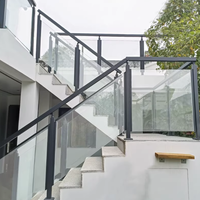 Rampe d'escalier en verre trempé, garde-corps de balcon simple et moderne, colonne en acier inoxydable, balustrades montées au sol, 3 ans
