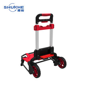 पोर्टेबल एल्यूमीनियम फोल्डिंग सामान कार्ट 60 किलोग्राम भार हाथ ट्रक दो-पहिया हल्के वजन हाथ ट्रॉली अनुकूलित ओएम - Product Image 3