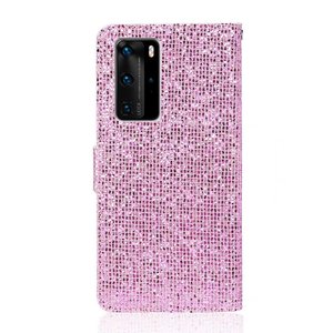 Nouvelle coque de protection en cuir PU scintillant avec sangle pour Huawei P40 P40Pro P40LiteE P30 <span class=keywords><strong>P30Pro</strong></span> P30Lite - Product Image 2