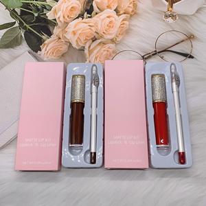 Commercio all'ingrosso a prova di acqua <span class=keywords><strong>Make</strong></span> <span class=keywords><strong>Up</strong></span> rossetto Set Logo personalizzato con rossetto opaco ad alta voce lucidalabbra e Lipliner Set di diamanti rossetto <span class=keywords><strong>Kit</strong></span> - Product Image 2