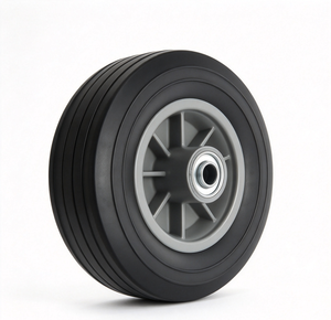 8 Inch Rubber Solid <b>Wheel</b> 8x2.5 Inch Caster Flat Free <b>Wheel</b> Trolley Replacement <b>Wheel</b> for Cart <b>Plastic</b> Rim - Product Image 1