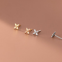 S925 Sterling Silber Mode Vierblättrige Blumen-Diamant-Ohrstecker für Damen