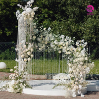 Support de toile de fond en métal incurvé en spirale en forme de S, rideau de perles décoratif, arche de mariage, scène de mariage, fleur pour événement, fête