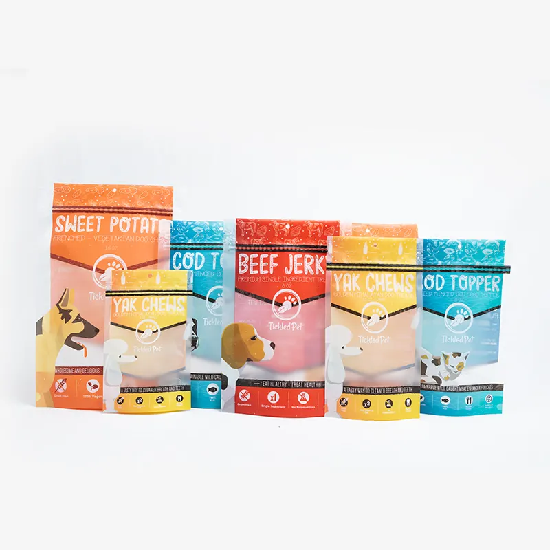 Stand up Pet Dog Food Bag Custom Plastic Aluminum Foil Packaging Customized Package PE Zipper Bag Free Samples Moisture Proof