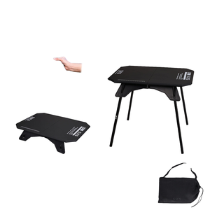 Table pliante en plastique d'extérieur avec hauteur réglable, table de camping légère pour les voyages en voiture et tables de pique-nique portables pour barbecue - Product Image 1