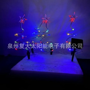 Solar Christmas <b>Tree</b> Lights Led Spiral Outdoor Garden Decor White Waterproof Ip65 - Product Image 2