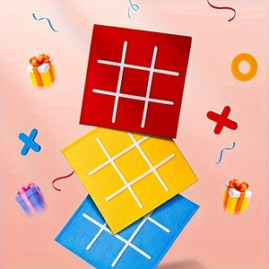 Tablero de Ajedrez de Fieltro con 9 Cuadrículas, Juego Interactivo para Padres e Hijos, Rompecabezas para Niños, Tablero de Educación Temprana, Rompecabezas de Cuadrículas Bien Definidas - Product Image 3