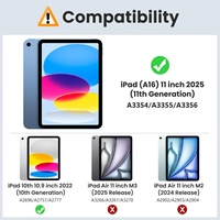 Étui de tablette transparent noir en TPU pour iPad A16 11e génération 2025 10e génération 10,9 pouces 2022, étui antichoc en TPU pour tablette