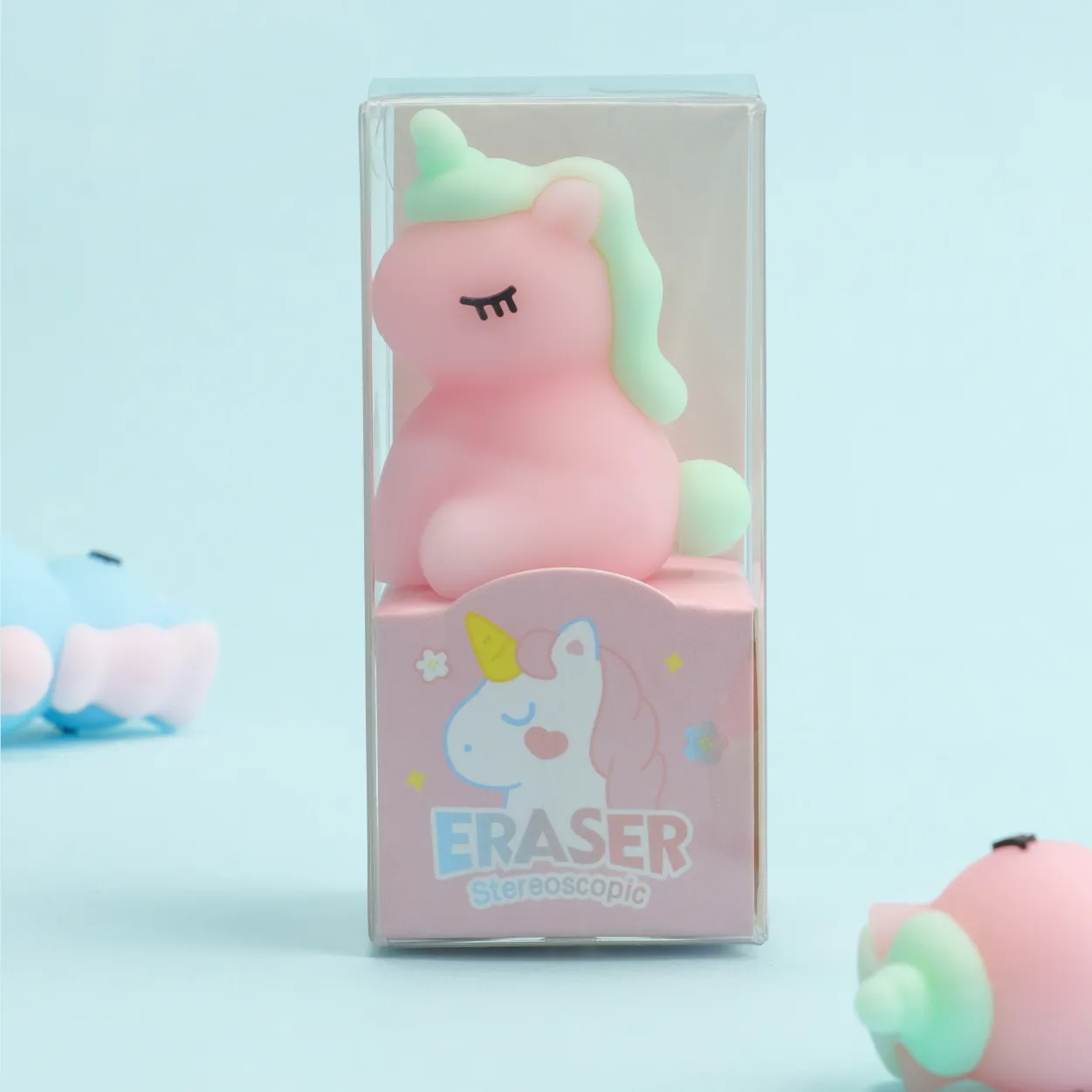 Bella gomma da cancellare 3D animale unicorno cartone animato per regali per studenti di cancelleria per bambini