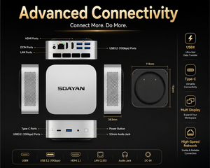 อัลตร้า 7 255H AI มินิพีซี 16GB 24GB 32GB LPDDR5 M.2 NVMe SSD WiFi 6 4K UHD คอมพิวเตอร์ตั้งโต๊ะสำหรับเล่นเกม 11 Pro MQi15 MQi15 -U7 255H Mod - Product Image 5