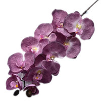 Tanaman anggrek bulan Phalaenopsis buatan kupu-kupu kepala bunga sutra besar untuk natal kembali ke sekolah & dekorasi Tahun Baru Tiongkok