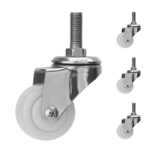 1,5 Zoll <span class=keywords><strong>40mm</strong></span> Nylon Edelstahl Lenk rolle Schraube Vorbau PA 304 Edelstahl poliertes Rad mit verriegeln der Schwenk bremse - Product Image 4