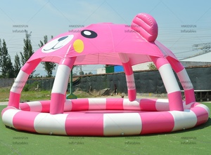 Parque Acuático Inflable Gigante para Exteriores con Temática <span class=keywords><strong>de</strong></span> Oso Rosa, Piscina Inflable Grande con Techo <span class=keywords><strong>de</strong></span> Domo - Product Image 6