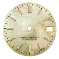 Esfera de Reloj Personalizada OEM MOP, Colorida, de Nácar, con Luminiscencia Verde, Premium, para Movimiento NH35, 28.5mm