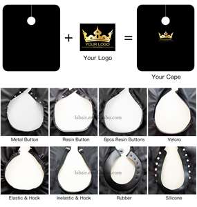 Capa de Salón de Poliéster Impermeable Negra para Corte de Pelo con Logo Personalizado al por Mayor para Barbería - Product Image 4