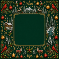 Tuiles de Mahjong de Noël – Art festif des fêtes – Ensemble américain en acrylique pour soirée de jeu en famille et coffret cadeau