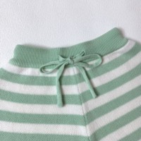 Celana Pendek Rajut Jacquard Katun Murni Berkualitas Tinggi untuk Anak dan Bayi Unisex Musim Semi Musim Panas Celana Rajut Bergaris untuk Bayi Baru Lahir