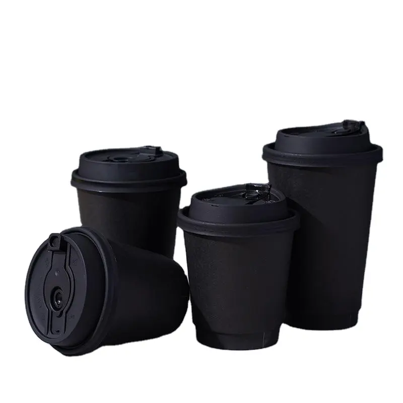 Disposable paper coffee cup with lid 12 oz buy now 400ML double wall paper cup for hot drink