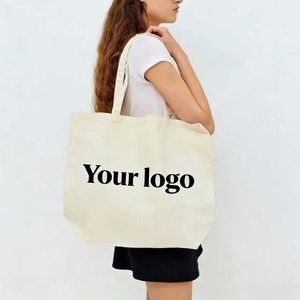 Sacs de courses promotionnels réutilisables imprimés avec un logo personnalisé, sacs de courses en toile de coton polyester uni - Product Image 4