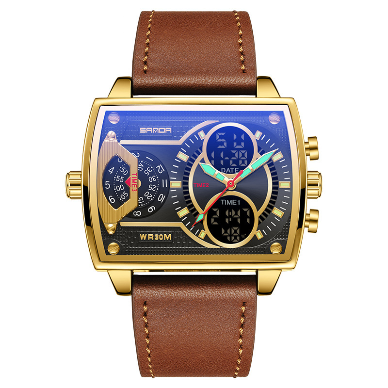 Gold coffee with leather strap