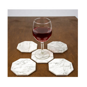 Sous-verre octogonal de style américain en marbre blanc, écologique, tailles personnalisables pour la cuisine - Product Image 6