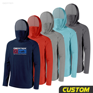 قميص صيد مخصص سريع الجفاف بتقنية التسامي مع غطاء للرأس، حماية من الأشعة فوق البنفسجية، خفيف الوزن، للرجال، بعامل حماية 50+، بأكمام طويلة للبالغين - Product Image 1