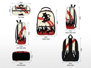 Zaino Personalizzato WOKADE Normcore/Minimalista con Graffiti, Antifurto, Impermeabile, in Tessuto Oxford, Hell Flame Street 36-56L, con Cerniera USB RFID - Product Image 3