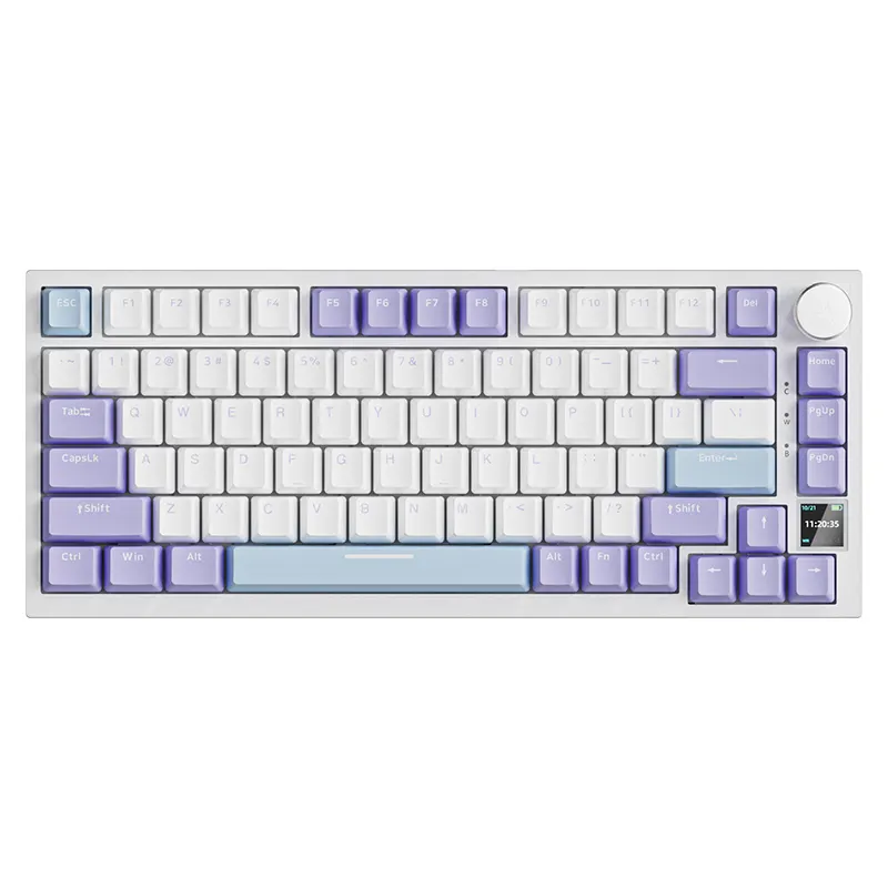 Ajazz AK820 OEM Logo filaire usb RGB lumière LED pc ordinateur personnalisé 2.4G sans fil jeu mécanique interrupteur 75% clavier