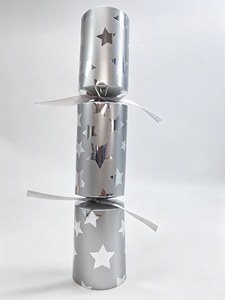 12in <strong>Silver</strong> Holographic Star Party <strong>Crackers</strong> - Shiny Festive Holiday Favors - Product Image 1