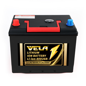 بطارية ليثيوم فوسفات الحديد VELA بسعر المصنع 80D26R 12.8 فولت 80 أمبير ساعة معتمدة من CE مع ضمان لمدة عامين لتشغيل السيارات الرياضية متعددة الاستخدامات/عربات التخييم/القوارب - Product Image 3