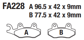 FA228 plaquette de frein de pièces de rechange de moto de haute qualité pour CA 125 S/T rebelle KLR 650 <span class=keywords><strong>ABS</strong></span> an <span class=keywords><strong>400</strong></span> <span class=keywords><strong>Burgman</strong></span>/Skywave - Product Image 6